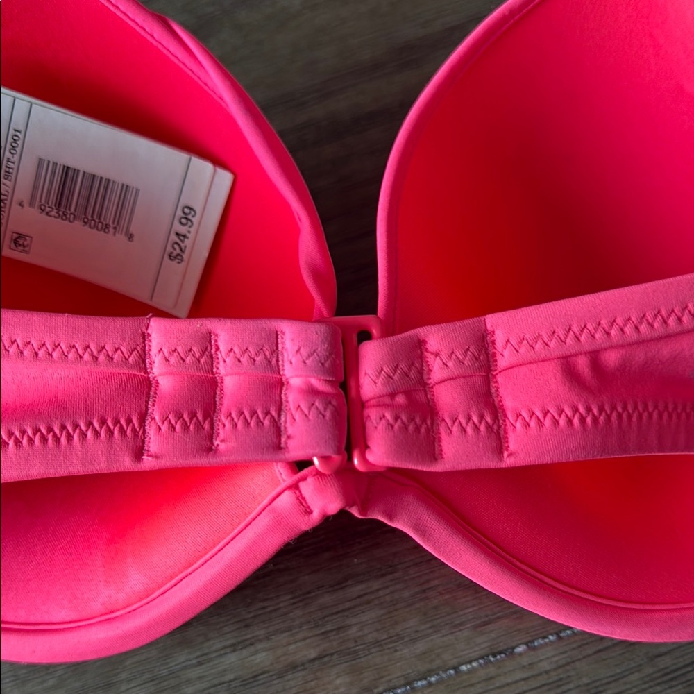 Shade & Shore Pink Bikini Top with Adjustable Halter Ties - Picture 7 of 7